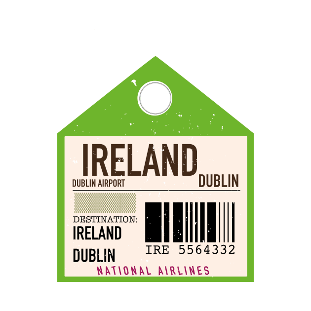 Ireland Dublin vintage style plane ticket by nickemporium1