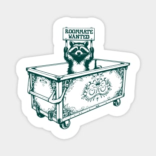 Vintage Raccoon In Dumpster funny silly design Magnet