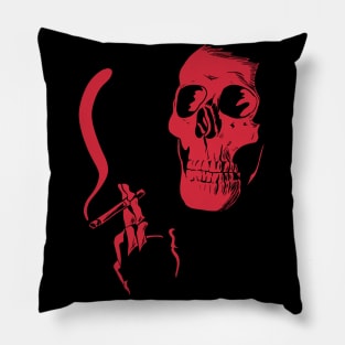 Smoking Skeleton Pillow