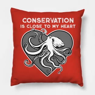 Octopus Conservation Heart Pillow