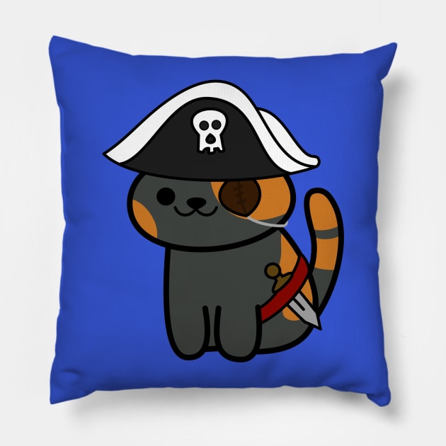 Bandit the Pirate Kitten! (Neko Atsume) Pillow by The Lemon Stationery & Gift Co