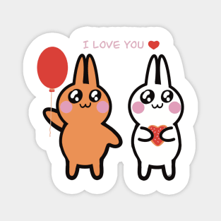 I love you bunny rabbits Magnet