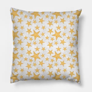 Gold Christmas Stars Pattern Pillow