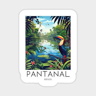 A Pop Art Travel Print of Pantanal - Brazil Magnet