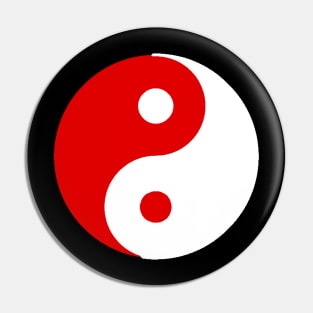 Yin Yang in red and white Pin