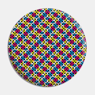 Geometric Flower Petal Pattern (CMYK Colour) Pin