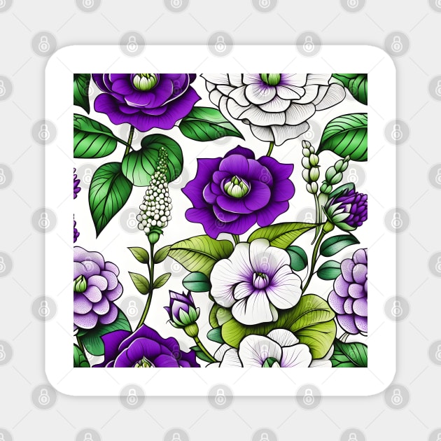 Suffragette Colours Floral Magnet by PurplePeacock