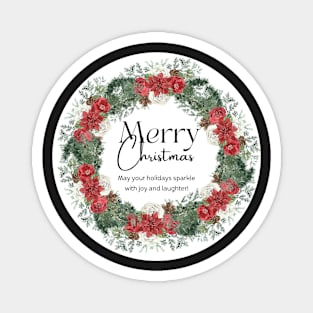 Merry Christmas Round Sticker 03 Magnet