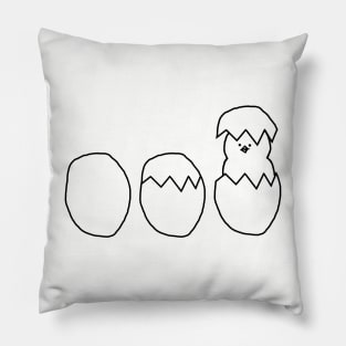 Easter Eggs with a Baby Chick Outline Pillow