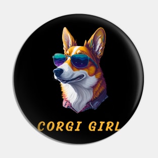 corgi girl Pin