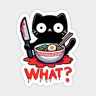 Spooky Lockdown Cat With Ramen Magnet