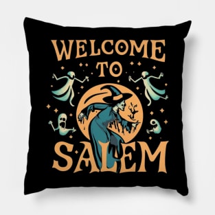 Welcome to Salem Halloween Witch Souvenir Pillow