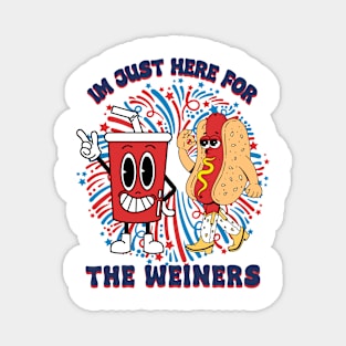 4Th Of July Hot Dog I'm Just Here For The Wieners Magnet