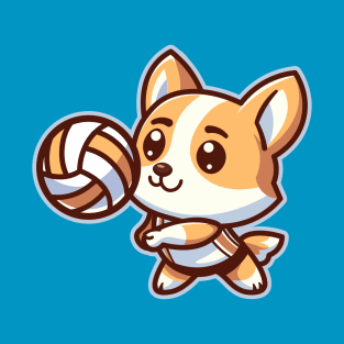 Cute Corgi Volleyball Player T-Shirt