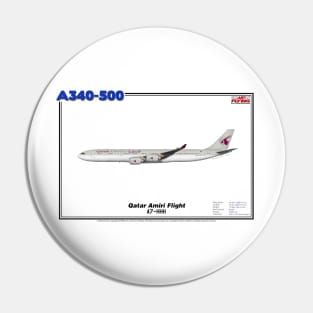 Airbus A340-500 - Qatar Amiri Flight (Art Print) Pin