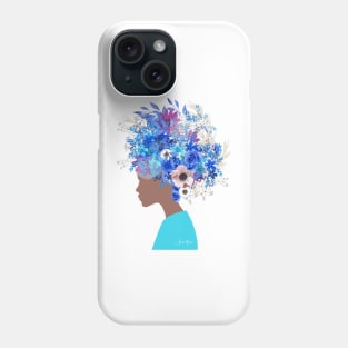 African American Woman in Fashion Flower Headdress Phone Case