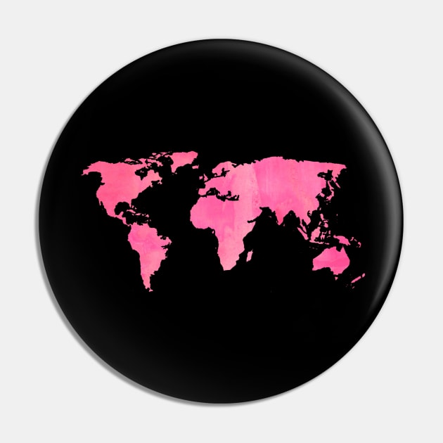 World Map Pink Pin by lolosenese