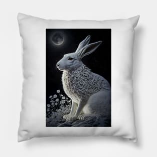 Celtic Snow Hare #001 Pillow