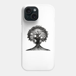 TREE OF LIFE Witchy Nature Lover Linocut Illustration Phone Case