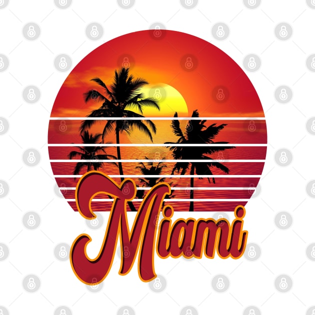 Miami Retro Vintage Sunset Beach 70s 80s by bougieFire