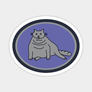 Ultimate Gray Chonk Cat on Very Peri Periwinkle Oval Magnet