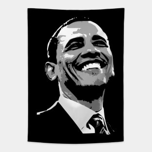 Barack Obama Black and White Tapestry