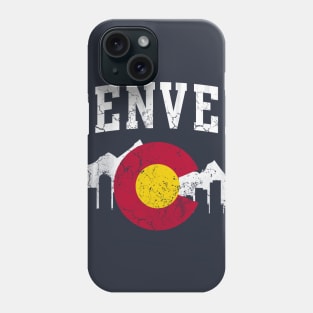 Denver Colorado Flag Skyline Phone Case