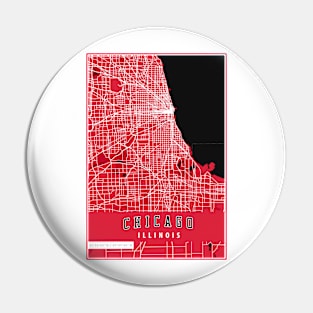 Chicago - City Street Map Pin