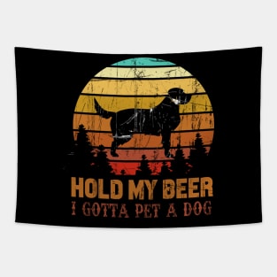 Holding My Beer I Gotta Pet This Labrador Tapestry