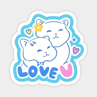 Cute hugging cats Magnet