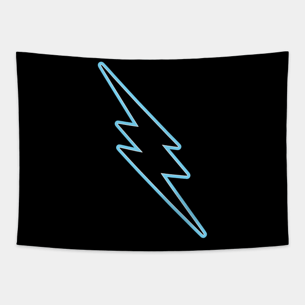 Black-Light Blue Lightning Bolt Tapestry by SpaceAlienTees