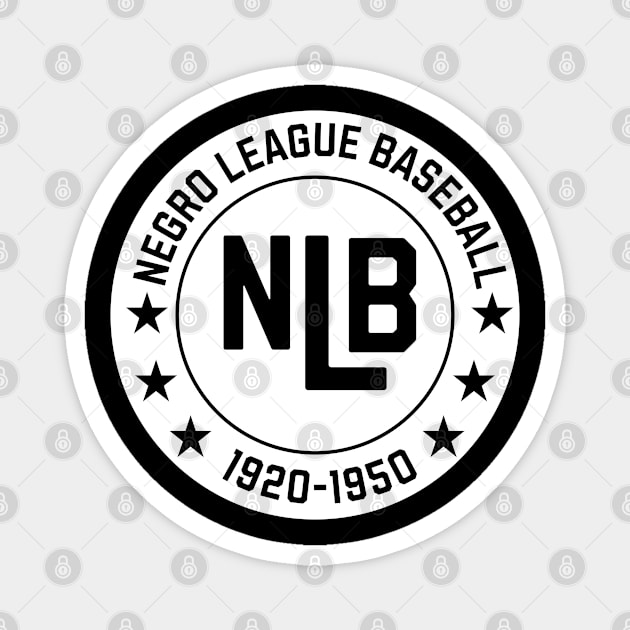 NLB - Negro League Baseball - Tribute - Blk on Wht Magnet by UrbanLifeApparel