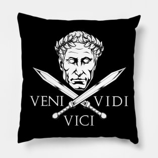 Caesar and Swords - Veni Vidi Vici Pillow