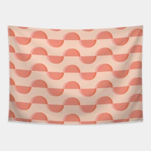 Mid-century Orange Semicircles Tapestry