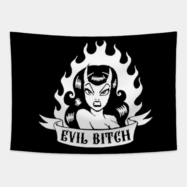 Evil Bitch Tapestry by CosmicAngerDesign