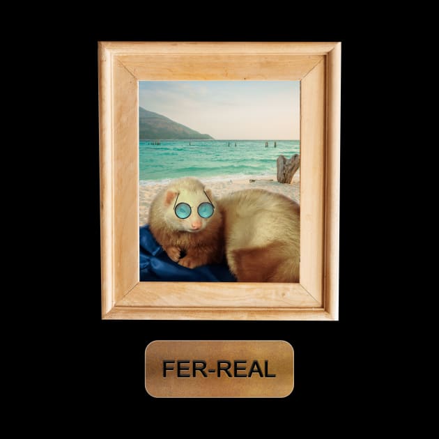 Ferret on a beach holiday fer real (for real) ferret lovers by ownedandloved