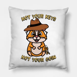 Funny Hamster - Not your keys not your coin Pillow