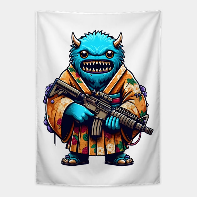 Shooting monster Tapestry by Japanese Fever