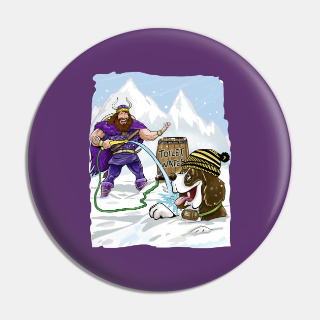 Minnesota Vikings Fans - Kings of the North vs Saintly Slurpers Pin by JustOnceVikingShop