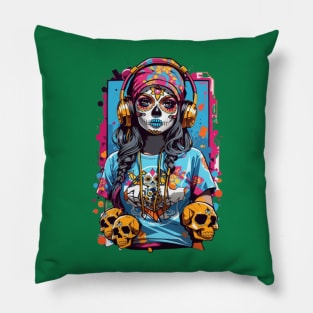 Sugar Skull Girl Pillow