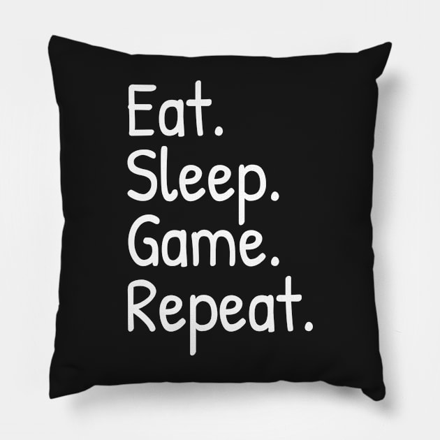 Mens Eat Sleep Game Repeat Funny Shirts Nerdy Gamer Tees Vintage Novelty Pillow by Islanr
