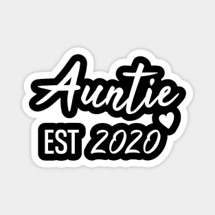 Auntie EST 2020- New Aunt Gifts, Proud Auntie Shirt, Auntie To be Magnet