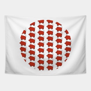 Red Pig Pattern Tapestry