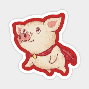 Cute pig Superhero flying Magnet