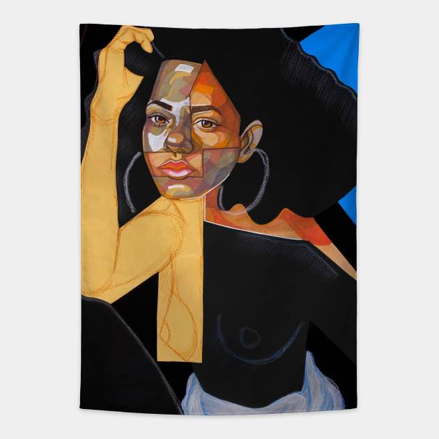 Black Picasso Tapestry by DomoINK