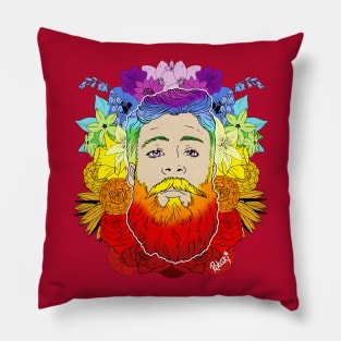 Bearded Floral Pride Pillow