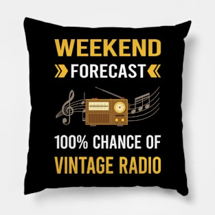 Weekend Forecast Vintage Radio Pillow