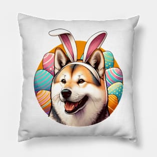 Shikoku with Bunny Ears Celebrates Easter Festivities Pillow