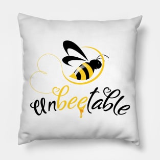 Bee T shirt Unbeatable - Best Beekeeper Motivation Pillow