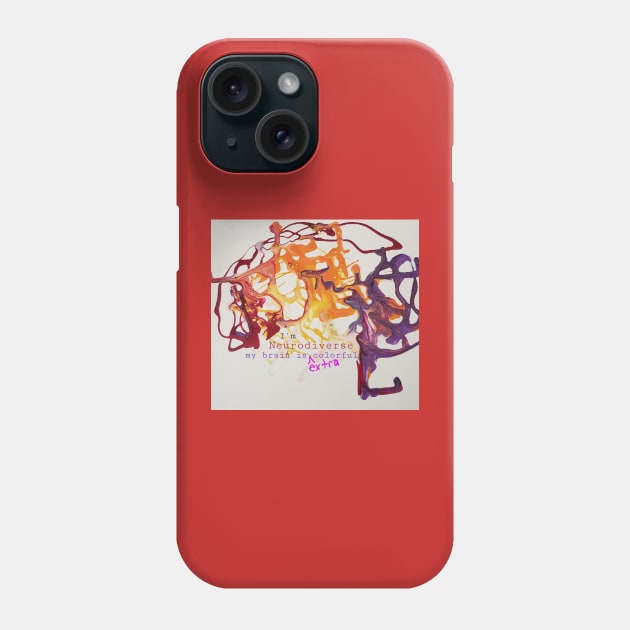 Extra Colorful Neurodiverse brain on art Phone Case by DancingCreek